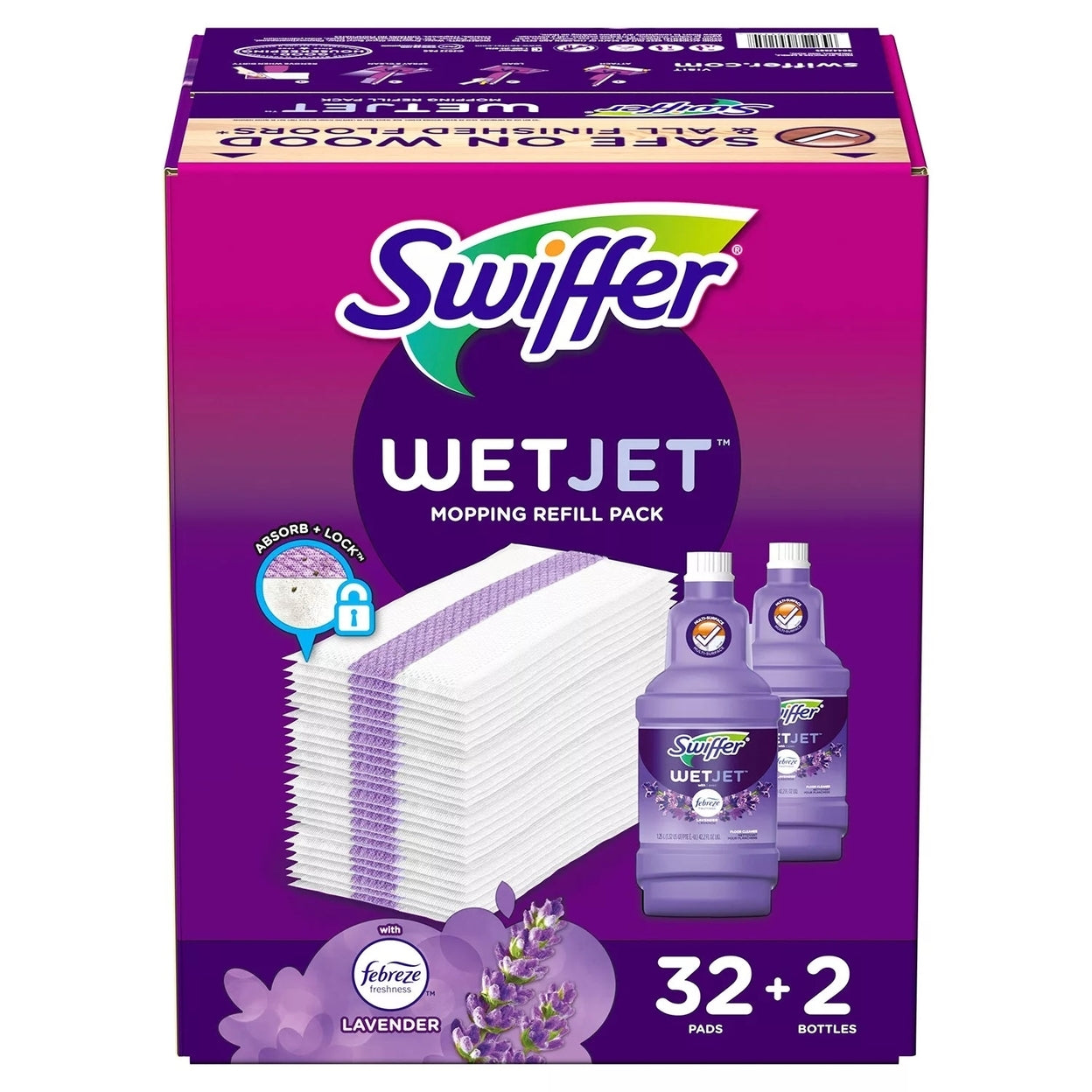 Swiffer WetJet Refill Pack Lavender (32 Pads + 2 Bottles) - Bellso